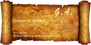 Gavora Andor névjegykártya